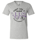 Fight Like a Nurse V-Neck T-Shirt
