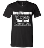 Real Women Worship Unisex V-Neck Shirt