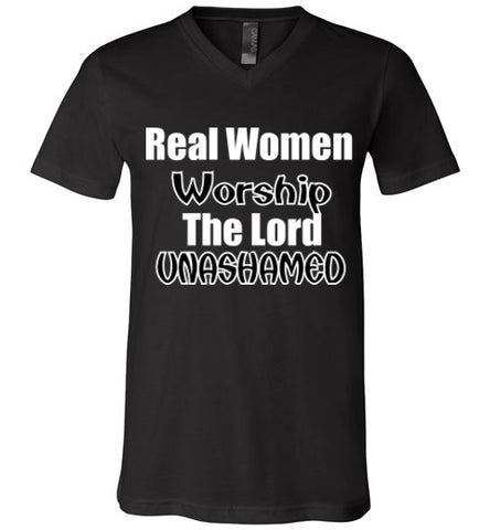 Real Women Worship Unisex V-Neck Shirt