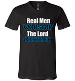 Real Men Worship  Unisex V- Neck Shirt