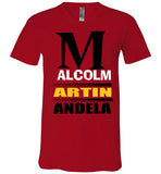 Martin, Malcolm, Mandela V-Neck Tshirt