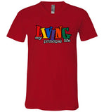 Living  Principal Life  Unisex V- neck T-Shirt w Mask