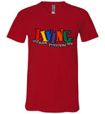Living My Assistant Principal Life  Unisex V- neck T-Shirt w Mask