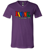 Living  Principal Life  Unisex V- neck T-Shirt w Mask