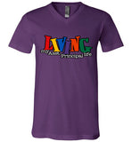 Living My Assistant Principal Life  Unisex V- neck T-Shirt w Mask