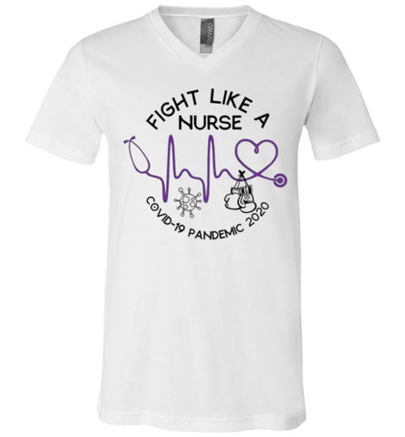 Fight Like a Nurse V-Neck T-Shirt
