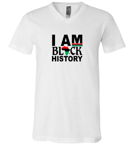 I am Black History unisex V-Neck t-Shirt