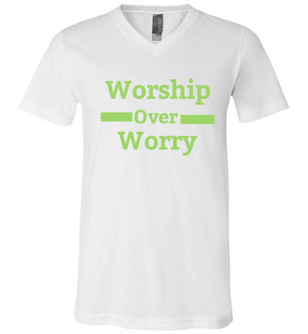 Worship Over Worry Unisex V-Neck Shirt