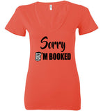 Bella Canva Brand Sorry I'm booked Deep V-neck T-shirt