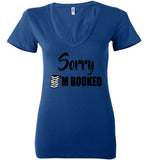Bella Canva Brand Sorry I'm booked Deep V-neck T-shirt