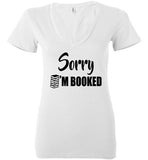 Bella Canva Brand Sorry I'm booked Deep V-neck T-shirt
