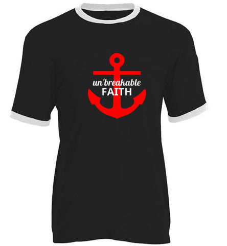 Un'Breakable Faith Tultex Ringer Tee Shirt