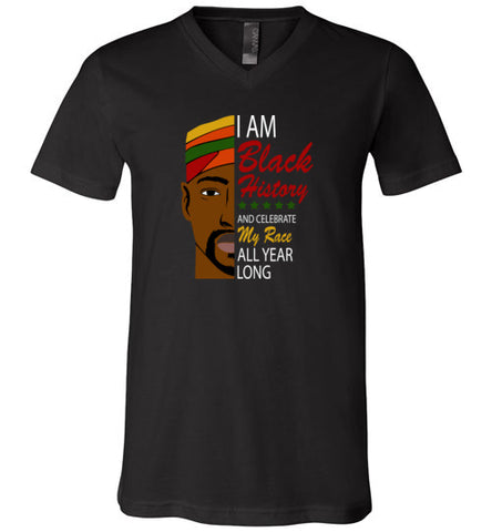 I am Black History Male v-neck t shirt